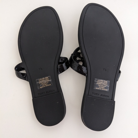 EUC! Tory Burch Miller Sandal In Black Patent Leather Size 7.5 - Picture 12 of 16